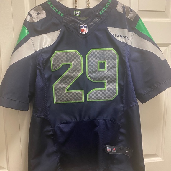 SEATTLE SEAHAWKS #29 EARL THOMAS men’s JERSEY NIKE ON FIELD SIZE 44/M - Picture 8 of 13